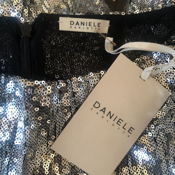 DANIELE CARLOTTA Sequin Pants Silver - Picture 5 of 7